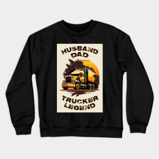 Husband Dad Trucker Legend #4 Crewneck Sweatshirt